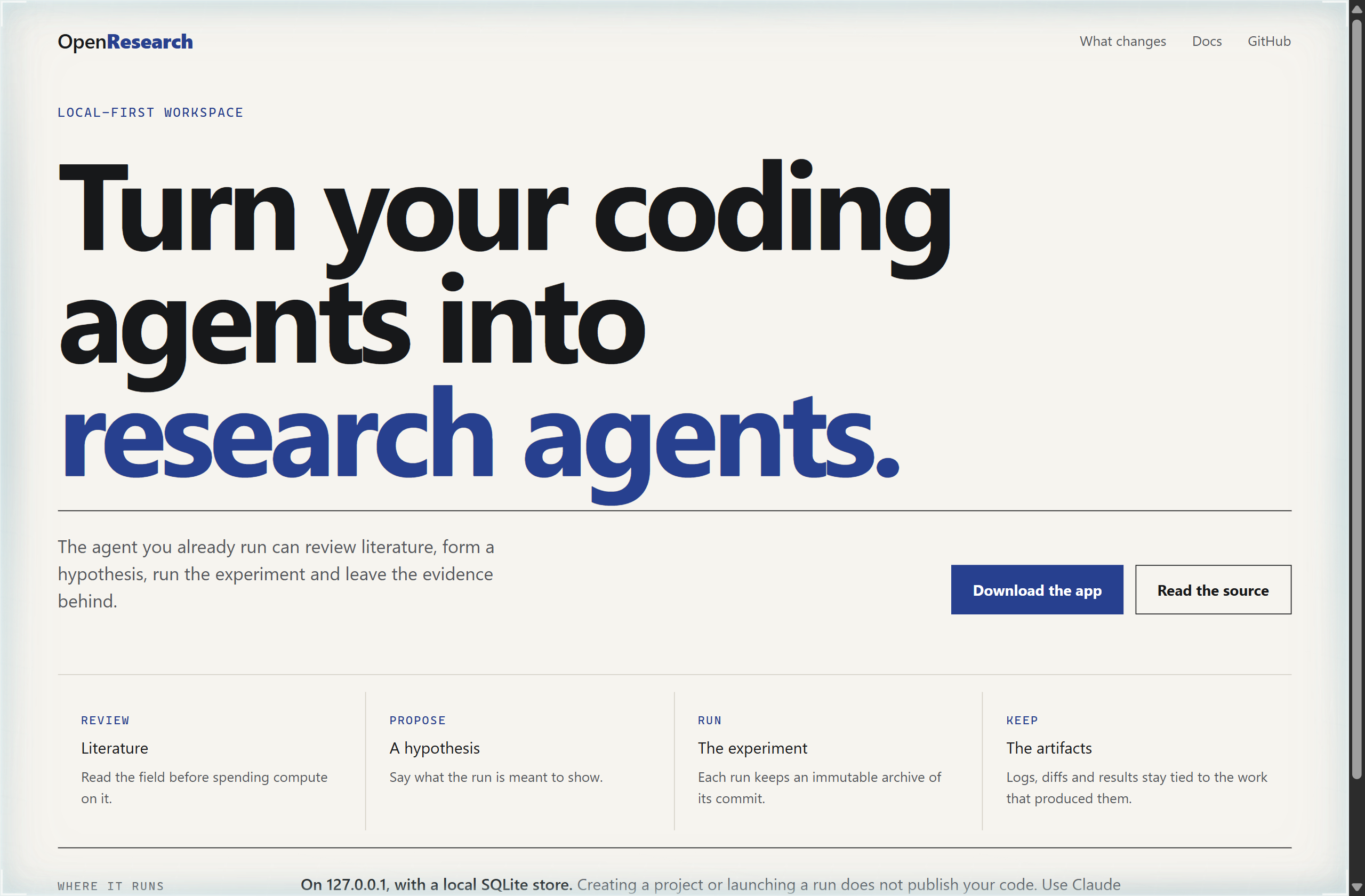 alphaXiv/OpenResearch landing-page hero mock, poster style