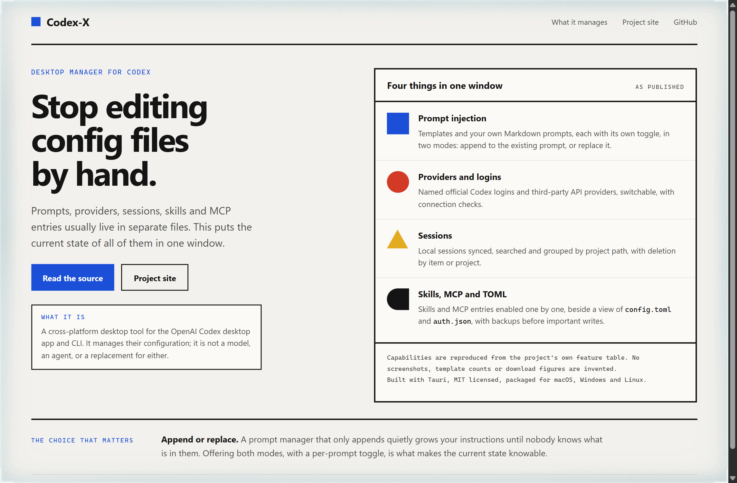 yynxxxxx/Codex-X landing-page hero mock, bauhaus style