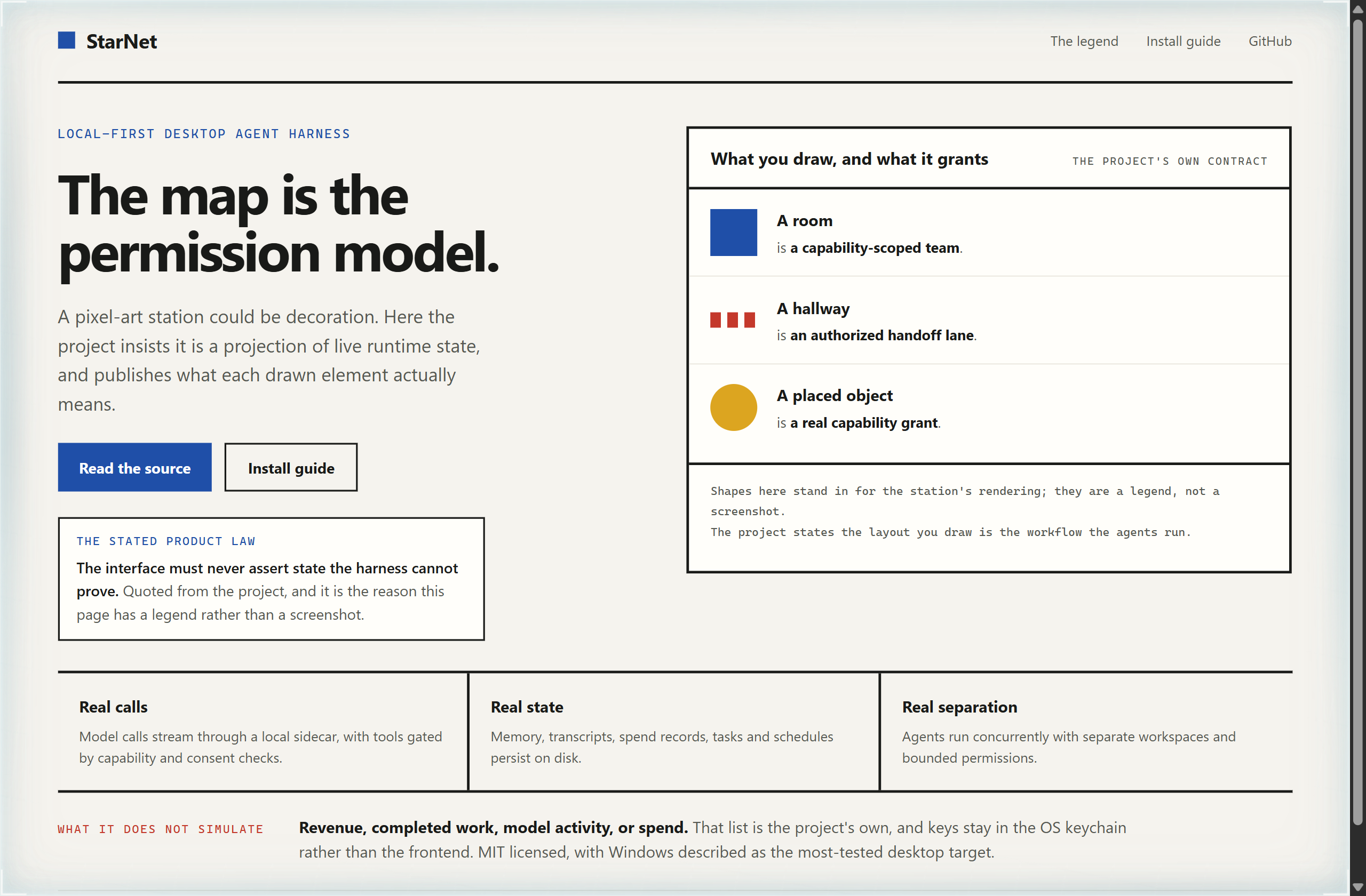 androoAGI/starnet landing-page hero mock, bauhaus style
